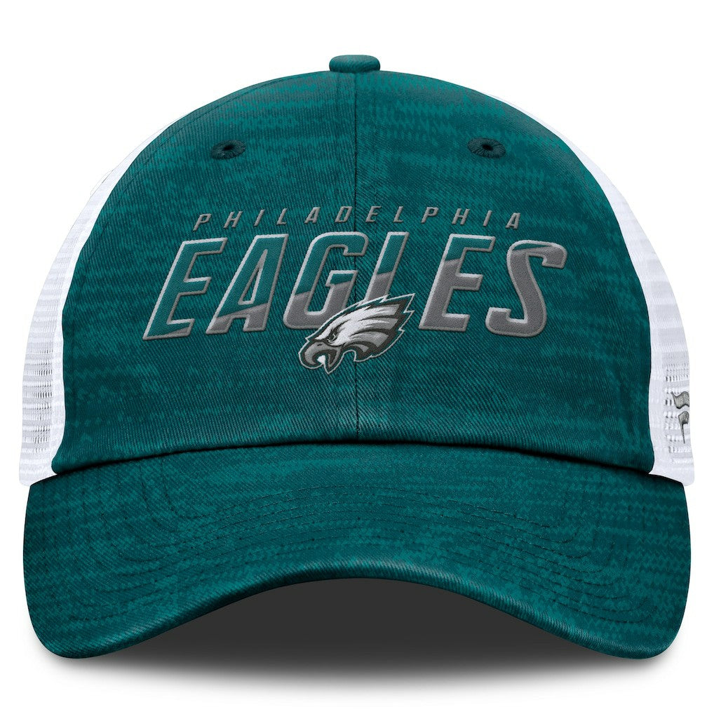 Philadelphia Eagles Challenge Trucker Adjustable Hat - Heather Midnight Green discount