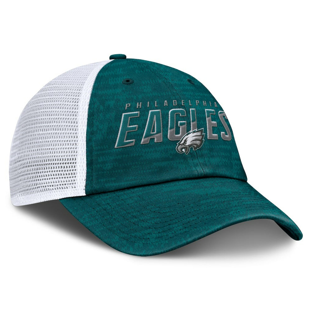 Philadelphia Eagles Challenge Trucker Adjustable Hat - Heather Midnight Green discount