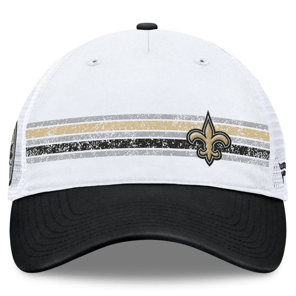 New Orleans Saints Flawless Stripe Adjustable Hat - White/Black outlet
