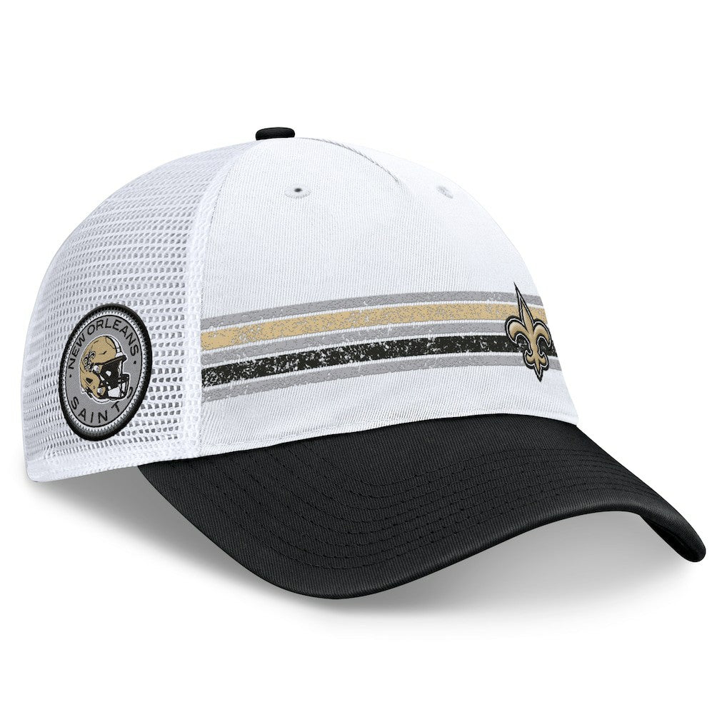 New Orleans Saints Flawless Stripe Adjustable Hat - White/Black outlet