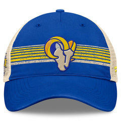 Los Angeles Rams Center Stripe Trucker Adjustable Hat - Royal/Natural discount