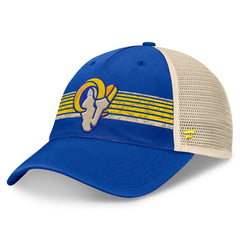 Los Angeles Rams Center Stripe Trucker Adjustable Hat - Royal/Natural discount