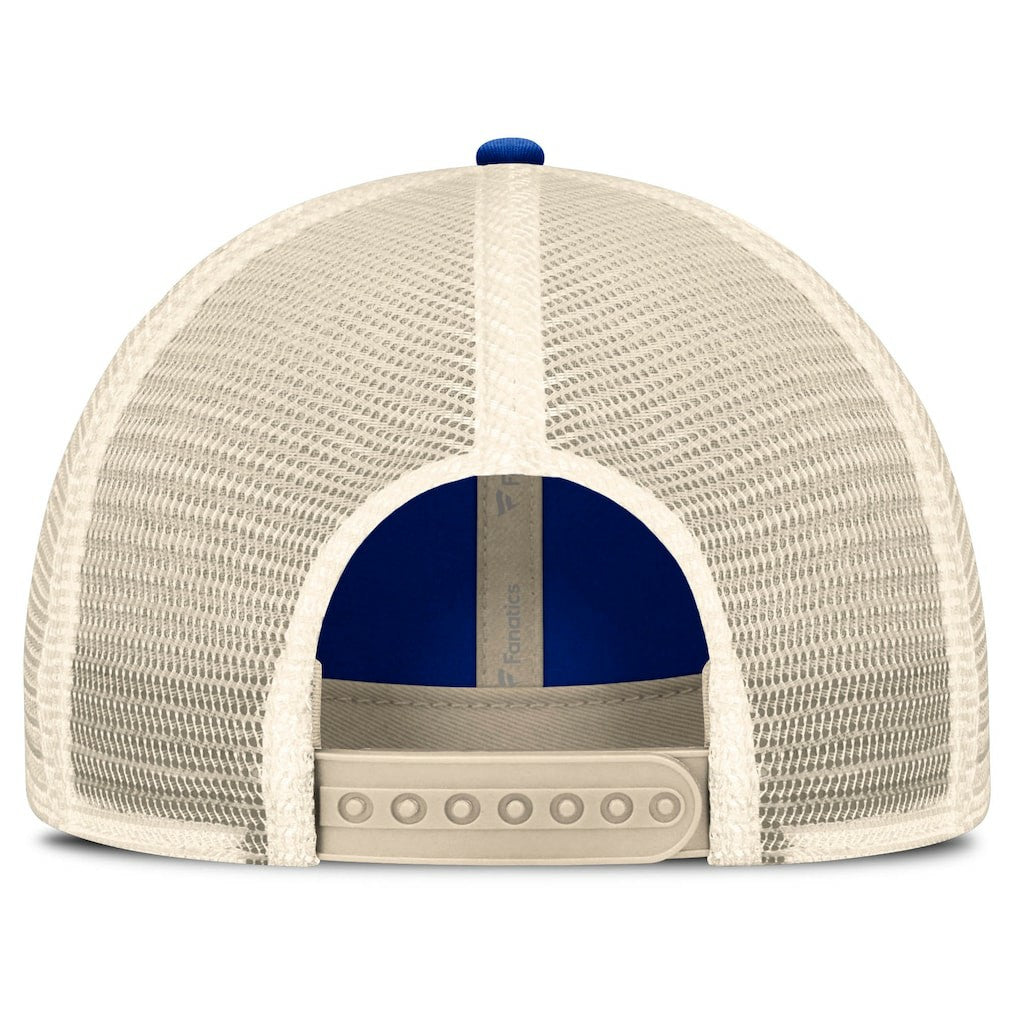 Los Angeles Rams Center Stripe Trucker Adjustable Hat - Royal/Natural discount