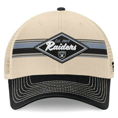 Las Vegas Raiders Diamond Stripe Trucker Adjustable Hat - Natural/Black sale
