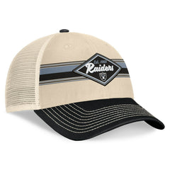 Las Vegas Raiders Diamond Stripe Trucker Adjustable Hat - Natural/Black sale