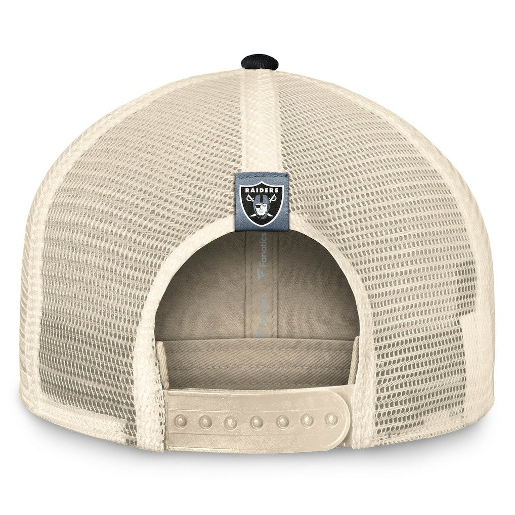 Las Vegas Raiders Diamond Stripe Trucker Adjustable Hat - Natural/Black sale
