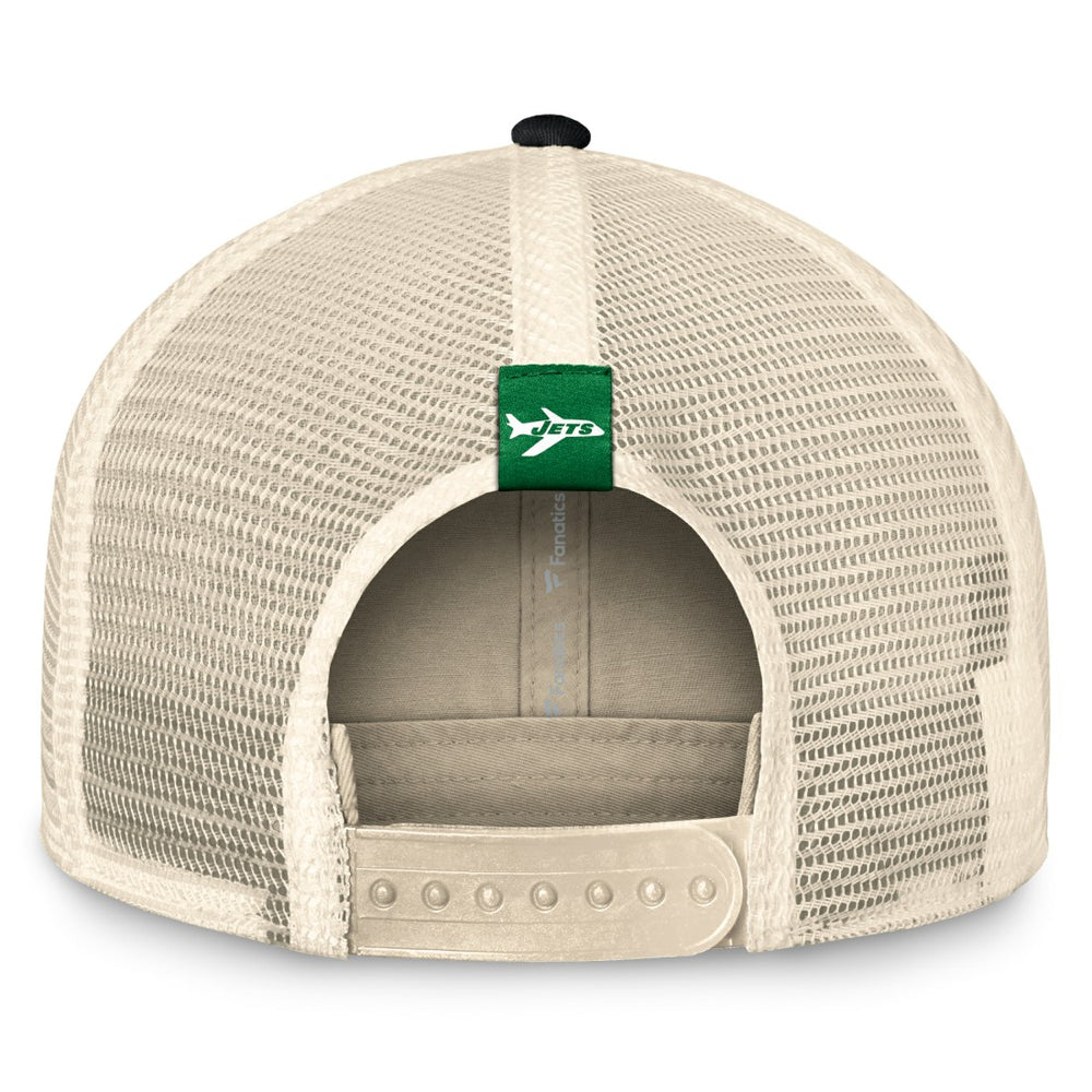 New York Jets Diamond Stripe Trucker Adjustable Hat - Natural/Black for sale