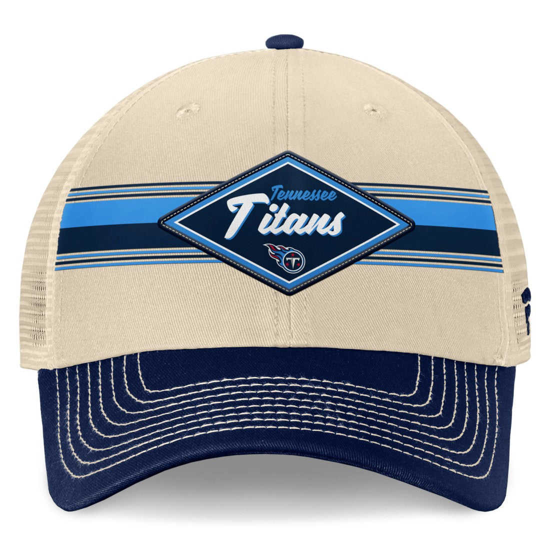 Tennessee Titans Diamond Stripe Trucker Adjustable Hat - Natural/Navy sale
