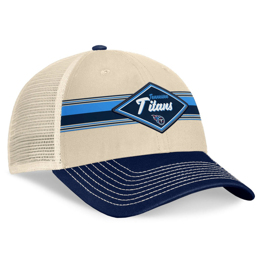 Tennessee Titans Diamond Stripe Trucker Adjustable Hat - Natural/Navy sale