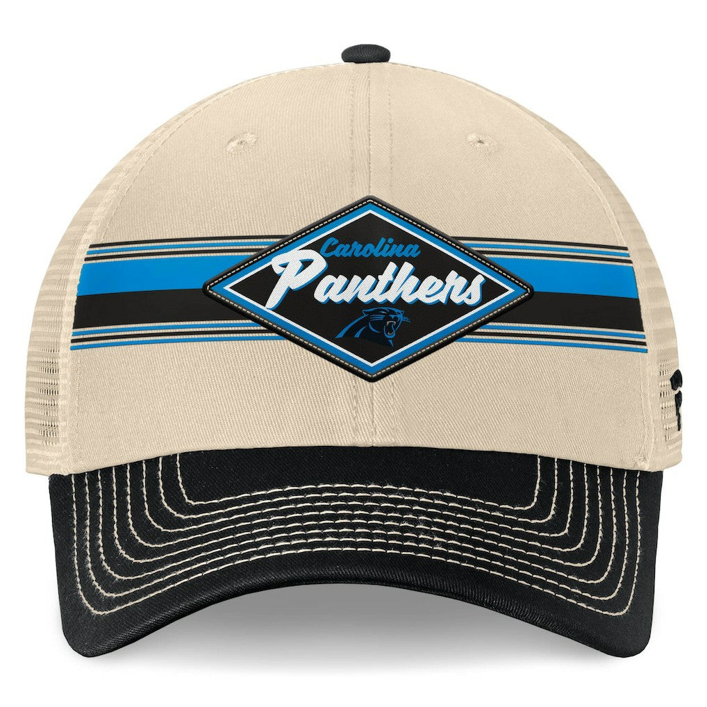 Carolina Panthers Diamond Stripe Trucker Adjustable Hat - Natural/Black sale