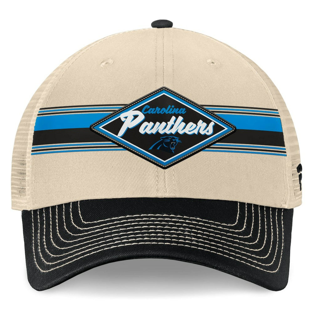 Carolina Panthers Diamond Stripe Trucker Adjustable Hat - Natural/Black sale