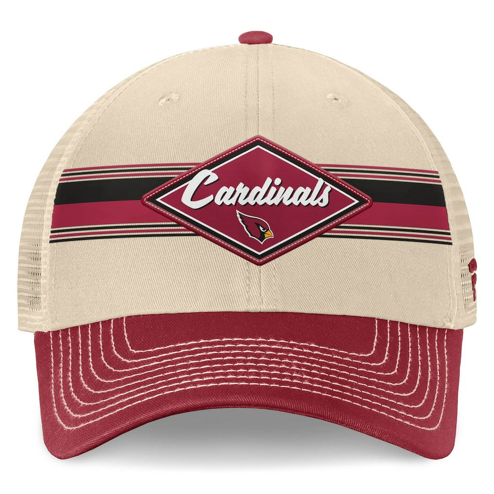 Arizona Cardinals Diamond Stripe Trucker Adjustable Hat - Natural/Cardinal discount