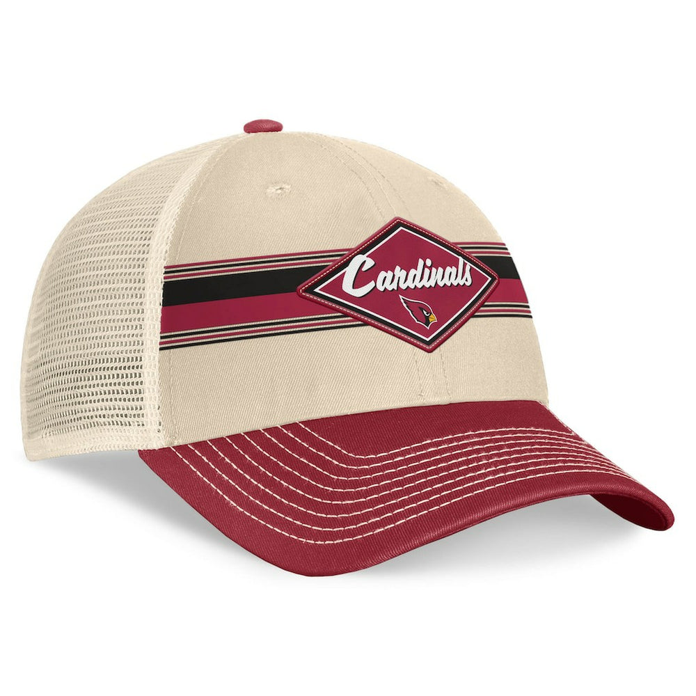 Arizona Cardinals Diamond Stripe Trucker Adjustable Hat - Natural/Cardinal discount