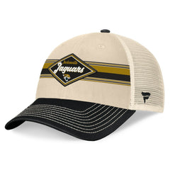 Jacksonville Jaguars Diamond Stripe Trucker Adjustable Hat - Natural/Black online