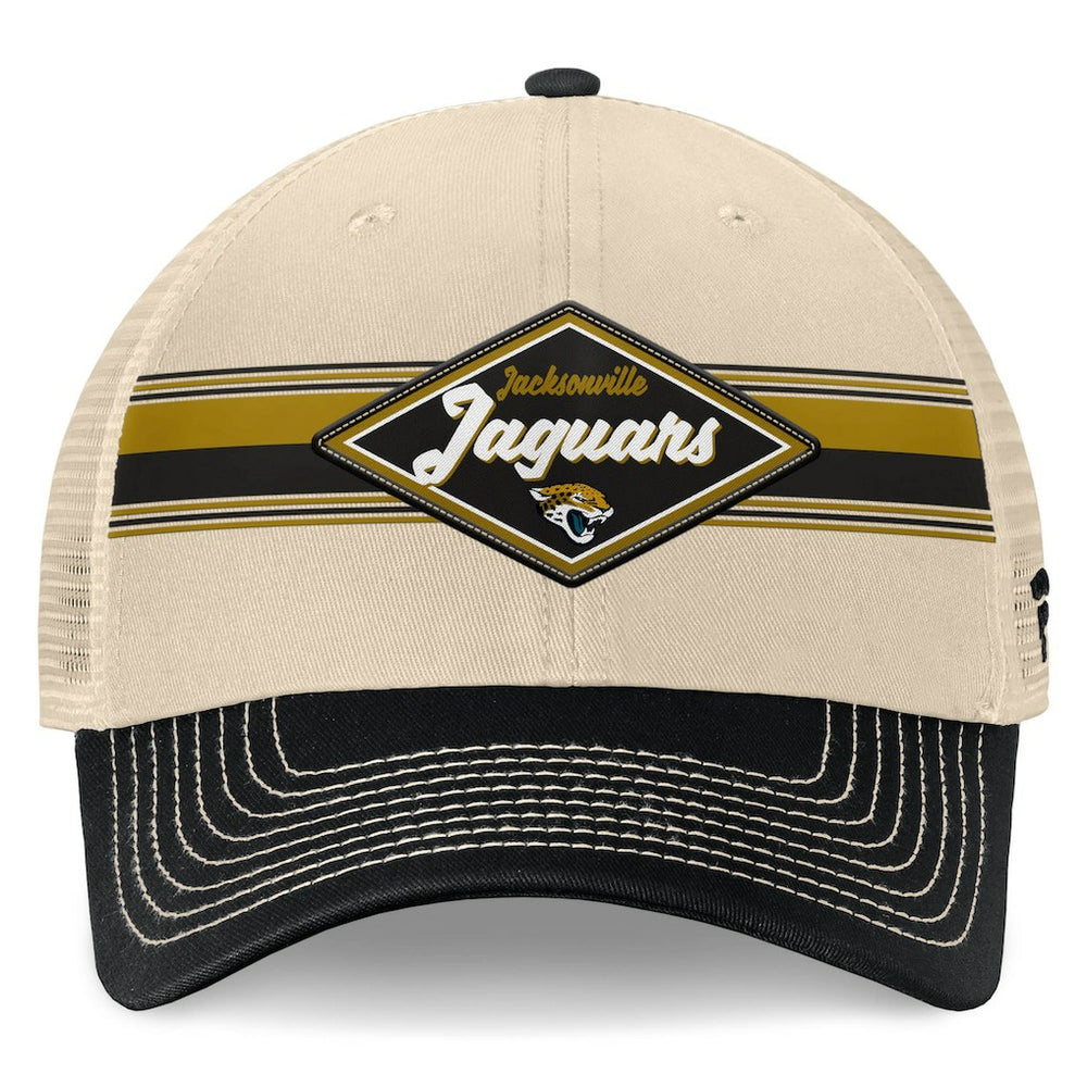 Jacksonville Jaguars Diamond Stripe Trucker Adjustable Hat - Natural/Black online
