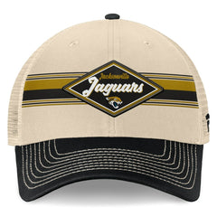 Jacksonville Jaguars Diamond Stripe Trucker Adjustable Hat - Natural/Black online