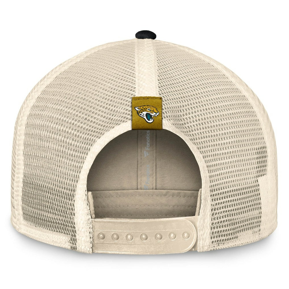 Jacksonville Jaguars Diamond Stripe Trucker Adjustable Hat - Natural/Black online