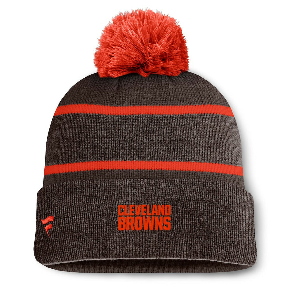 Cleveland Browns Holding Cuffed Knit Hat with Pom - Brown sale