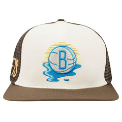 Brooklyn Nets Pro Standard Glint Sunset Snapback Hat - Cream/Brown discount