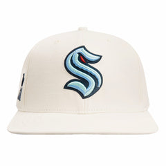 Seattle Kraken Pro Standard Retro Classic Logo Snapback Hat - Cream Hats
