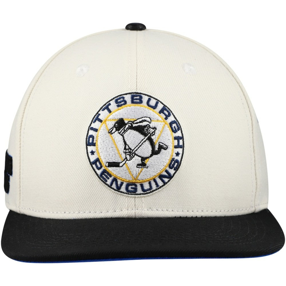Pittsburgh Penguins Pro Standard Retro Classic Logo Snapback Hat - Cream Hats