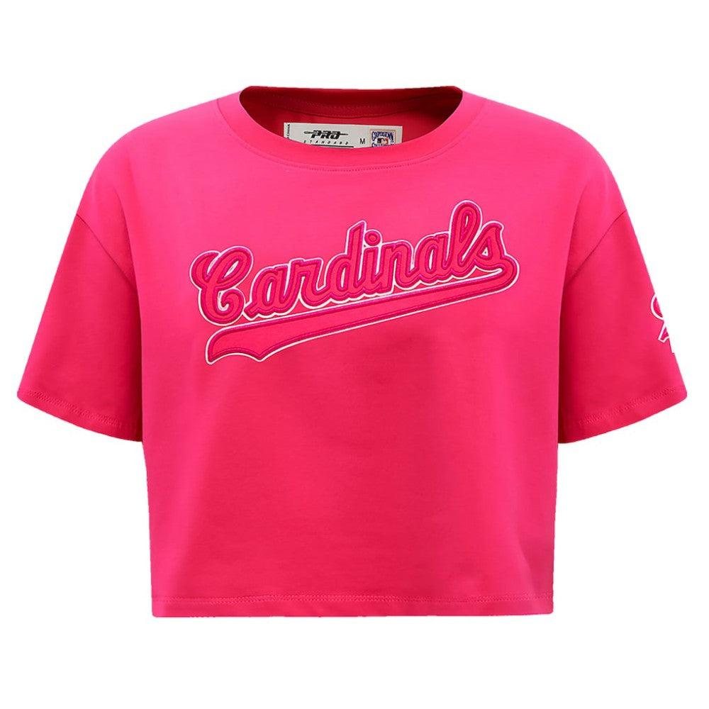 St. Louis Cardinals Pro Standard Women's Triple Pink Boxy Cropped T-Shirt Pink