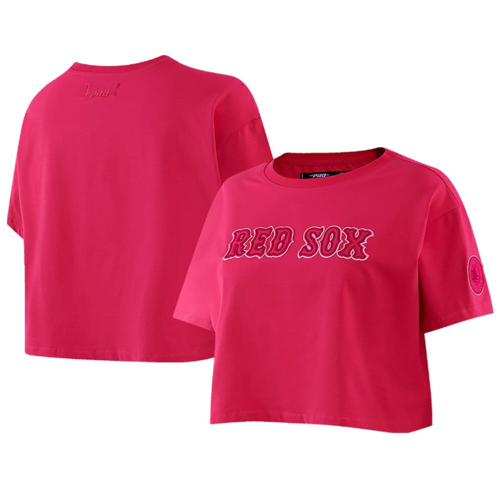 Boston Red Sox Pro Standard Women's Triple Pink Boxy Cropped T-Shirt Pink