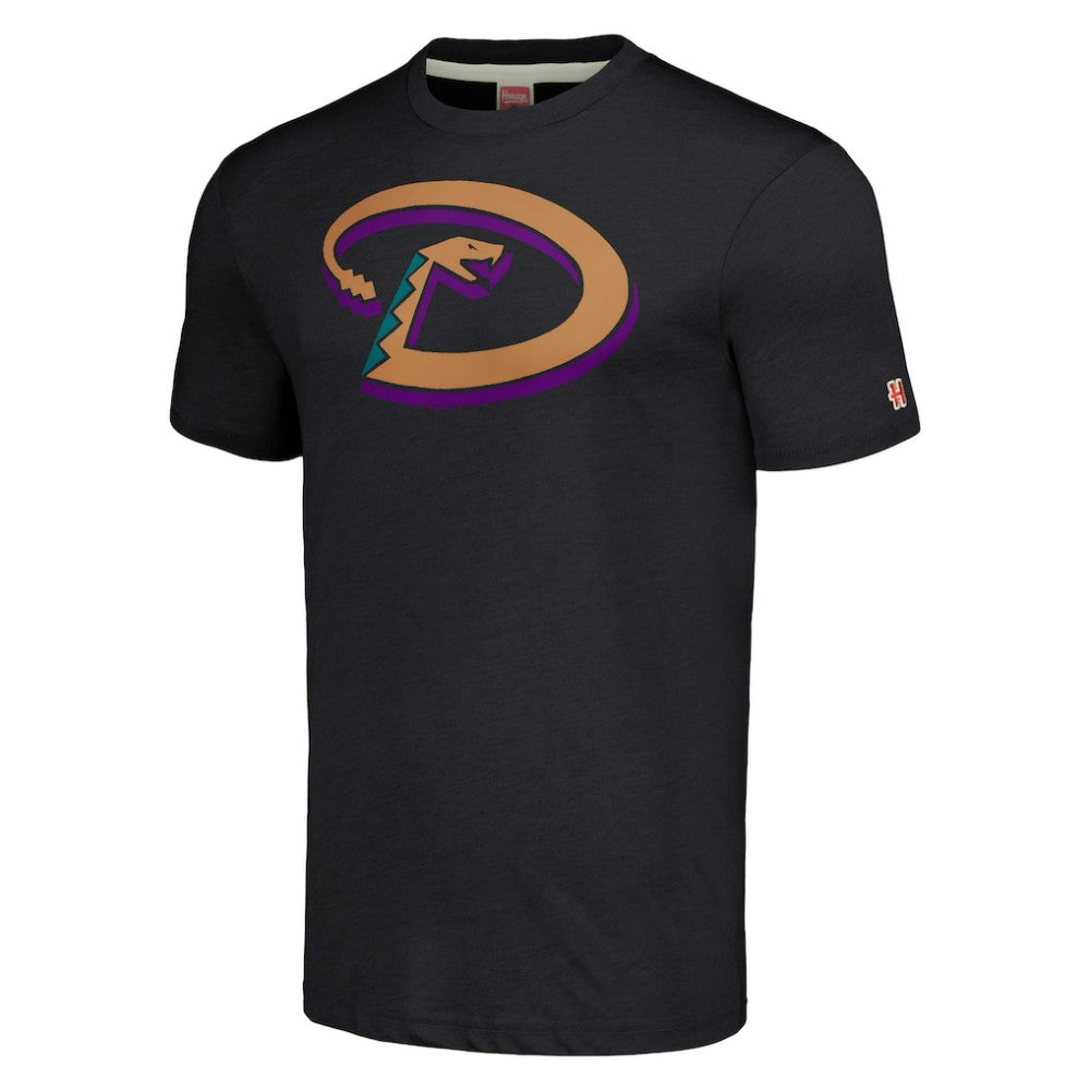 Arizona Diamondbacks Homage Hand-Drawn Logo Tri-Blend T-Shirt Heather Charcoal