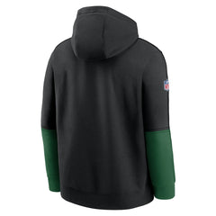 New York Jets Throwback Logo Club Tri-Blend Pullover Hoodie - Black discount
