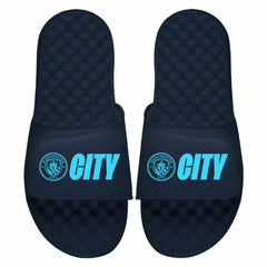 Manchester City ISlide City Logo Slide Sandals - Navy outlet