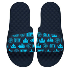 Manchester City ISlide Glyph Pattern Slide Sandals - Navy discount