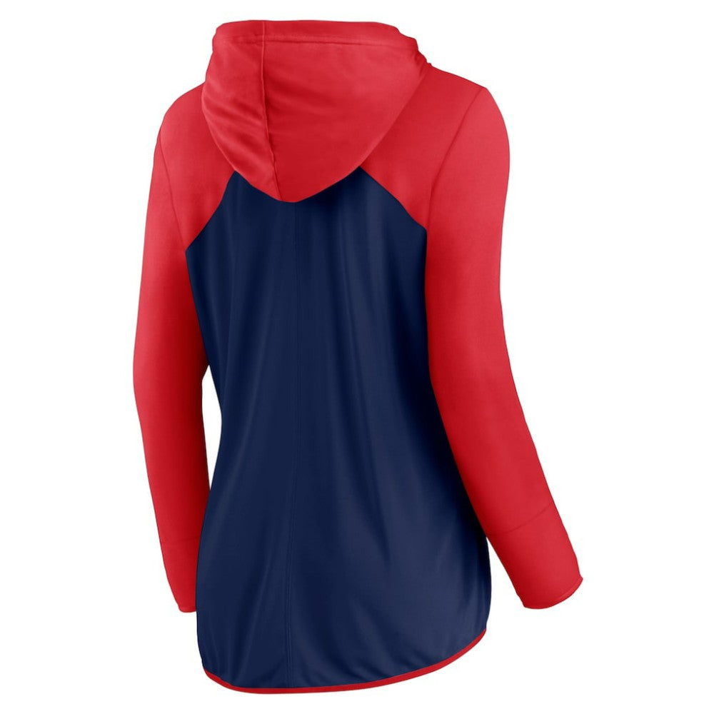 Atlanta Braves Women's Script Sleeve Full-Zip Hoodie Navy/Red