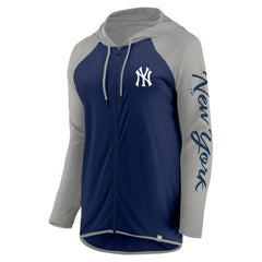 New York Yankees Women's Script Sleeve Full-Zip Hoodie Navy/Gray