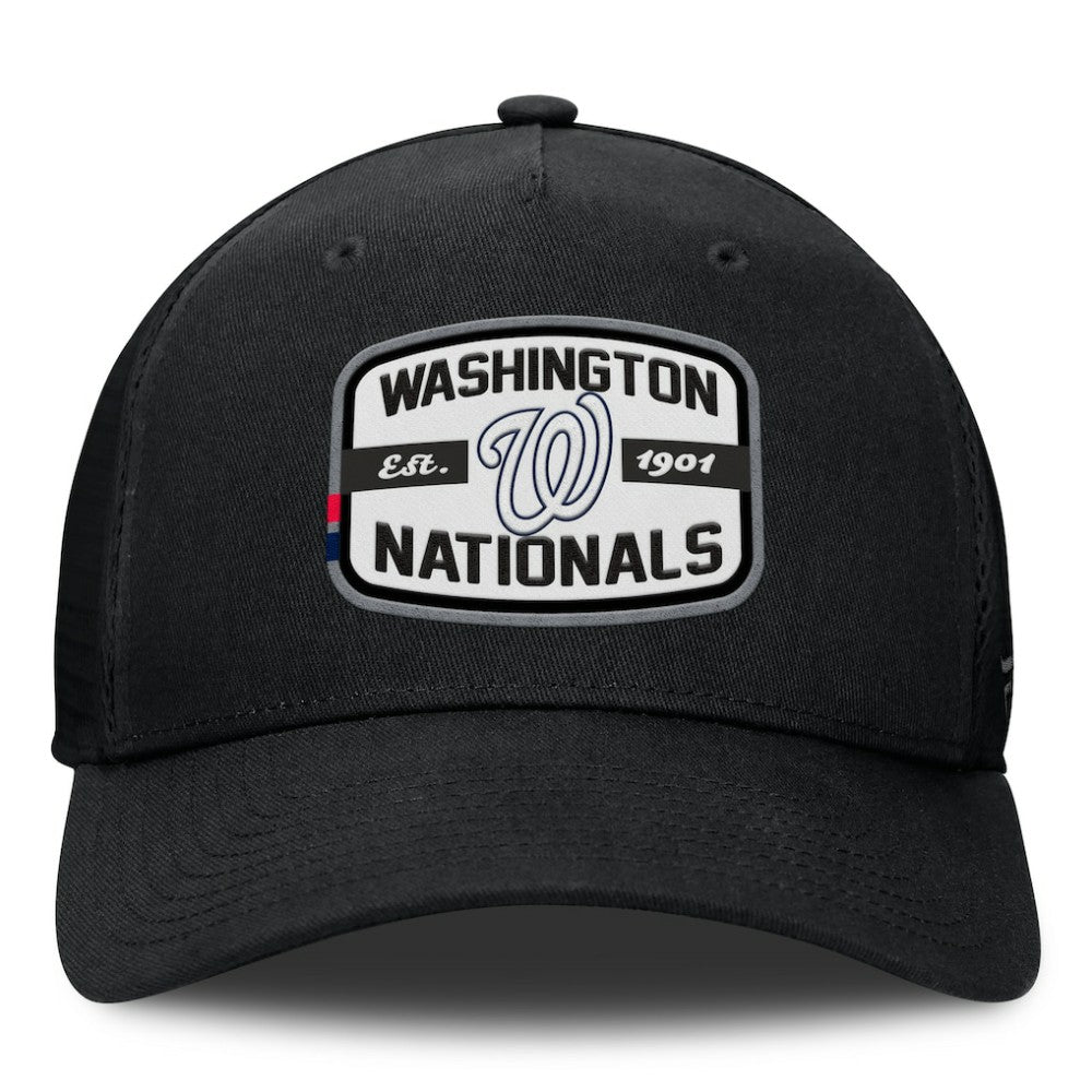 Washington Nationals Team Patch A-Frame Trucker Snapback Hat Black