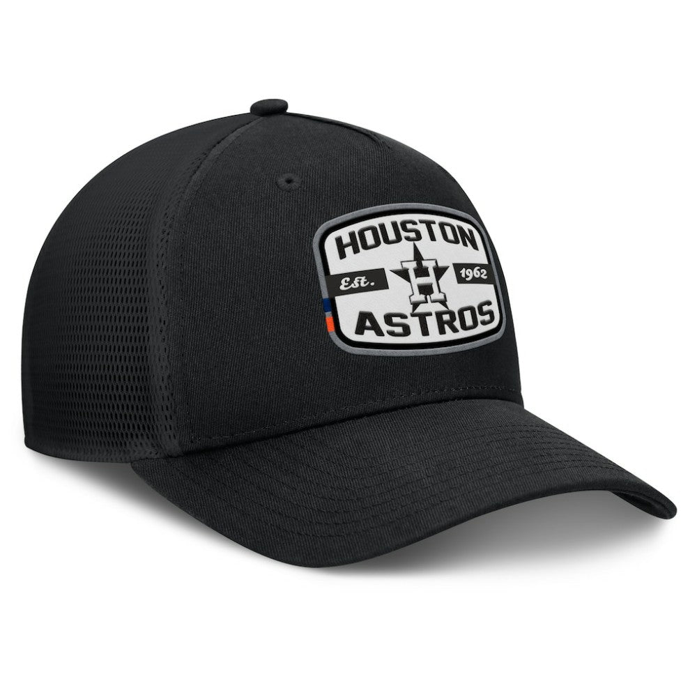 Houston Astros Team Patch A-Frame Trucker Snapback Hat Black