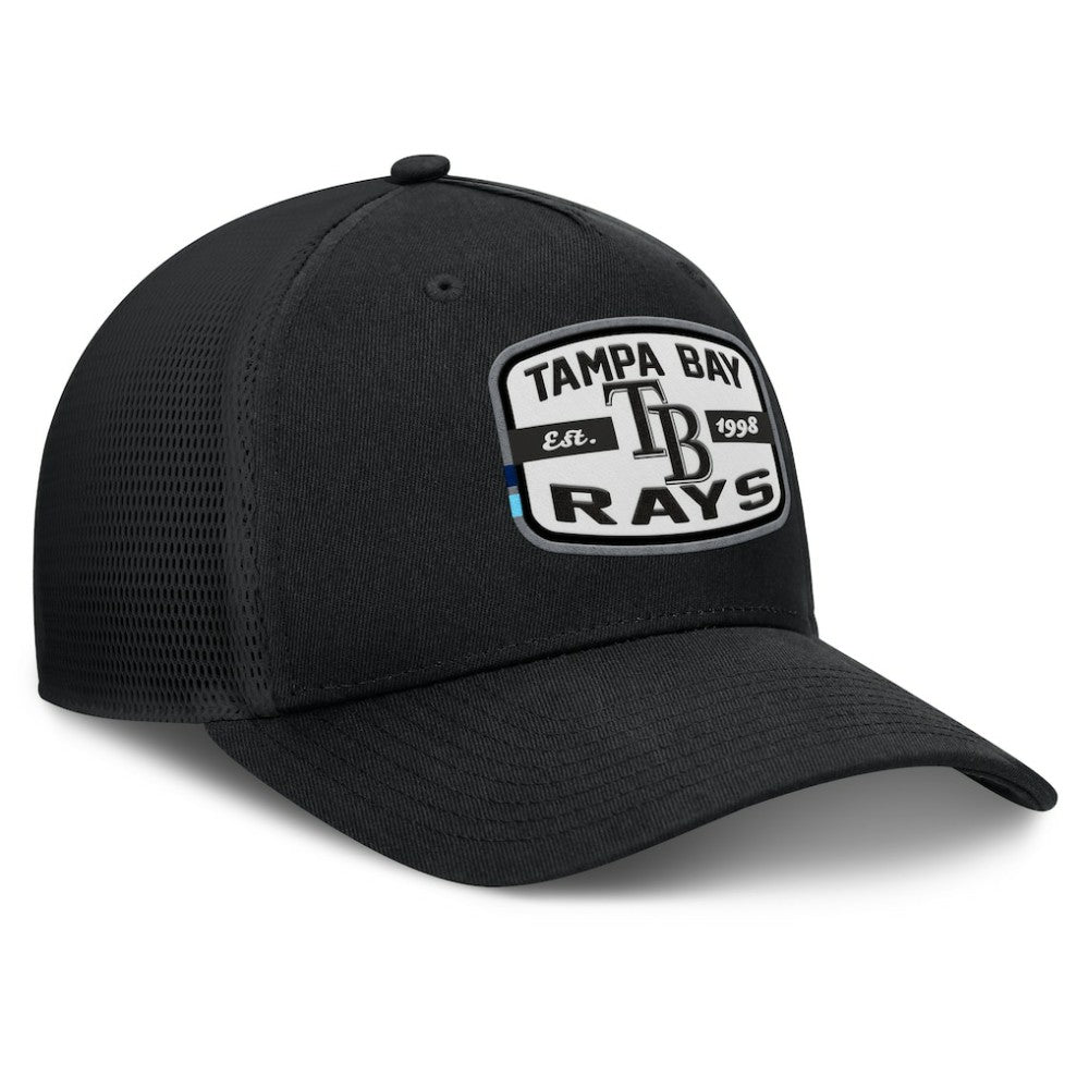Tampa Bay Rays Team Patch A-Frame Trucker Snapback Hat Black