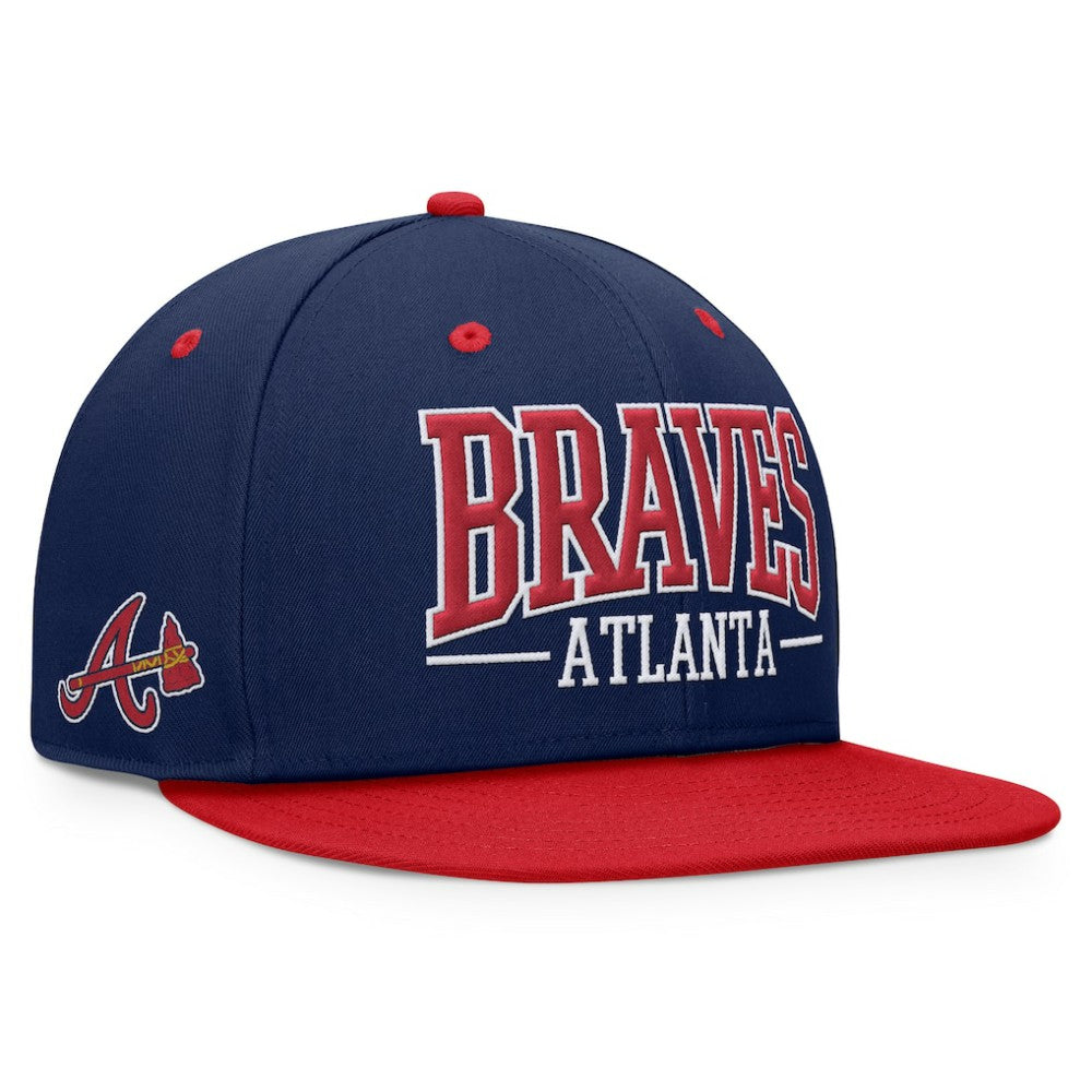 Atlanta Braves Fundamental Bold Snapback Hat Navy/Red