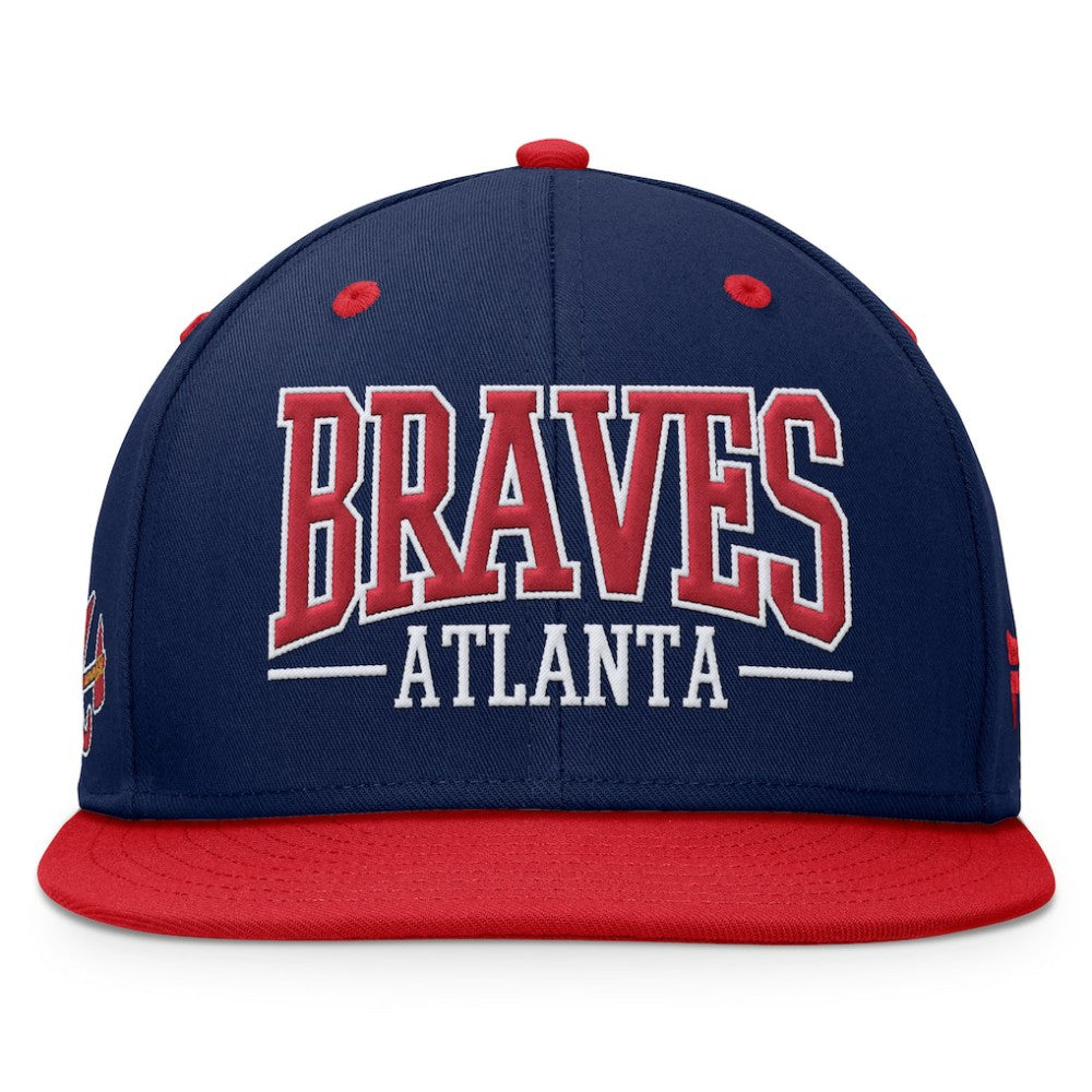Atlanta Braves Fundamental Bold Snapback Hat Navy/Red