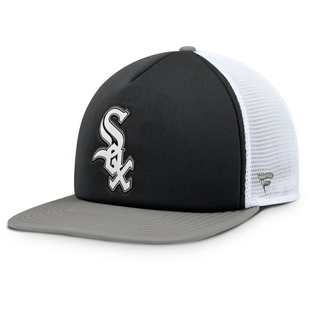 Chicago White Sox Fundamental Foam Front Snapback Hat Black/White
