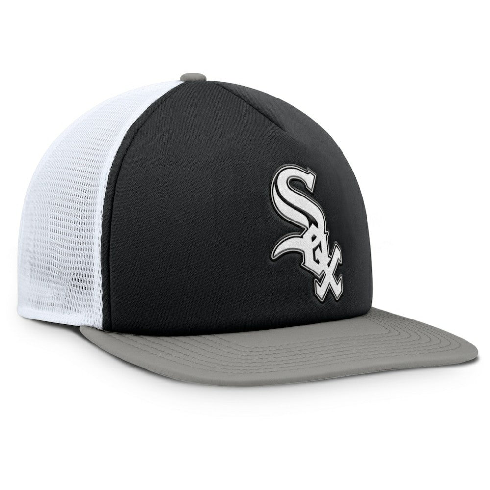 Chicago White Sox Fundamental Foam Front Snapback Hat Black/White