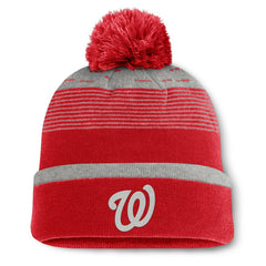 Washington Nationals Fundamental Gradient Cuffed Knit Hat with Pom Red