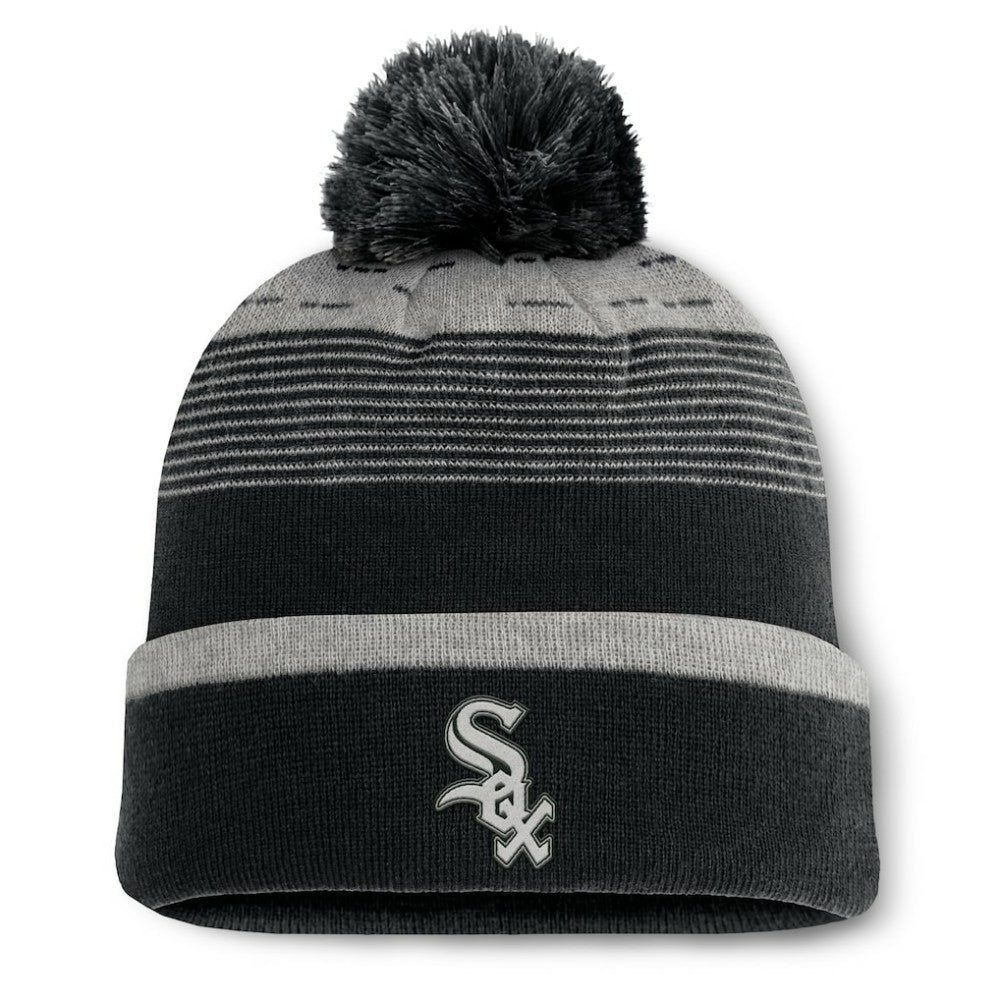 Chicago White Sox Fundamental Gradient Cuffed Knit Hat with Pom Black
