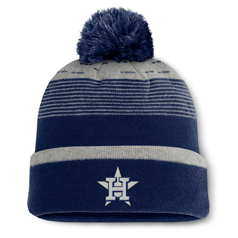 Houston Astros Fundamental Gradient Cuffed Knit Hat with Pom Navy