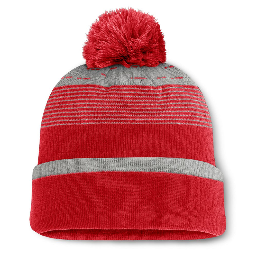 Los Angeles Angels Fundamental Gradient Cuffed Knit Hat with Pom Red