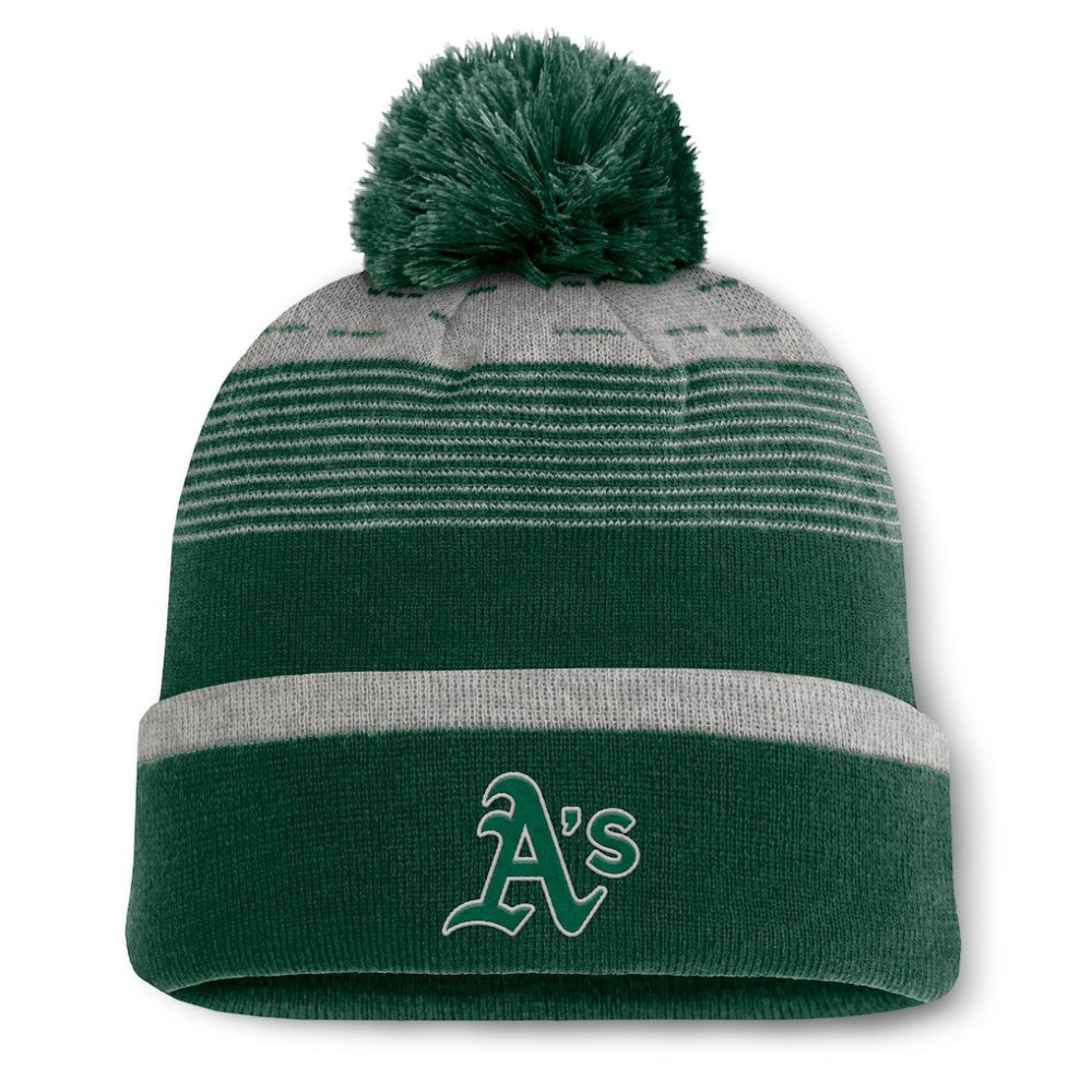 Athletics Fundamental Gradient Cuffed Knit Hat with Pom Green