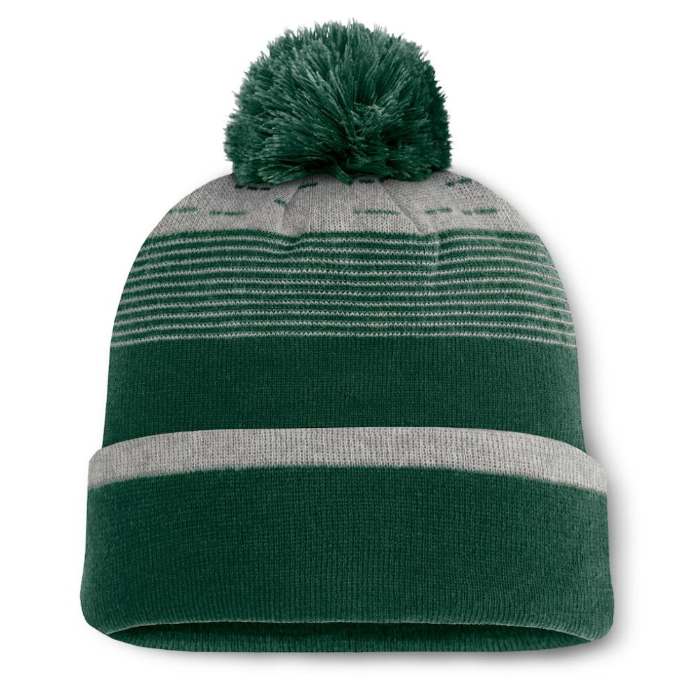 Athletics Fundamental Gradient Cuffed Knit Hat with Pom Green