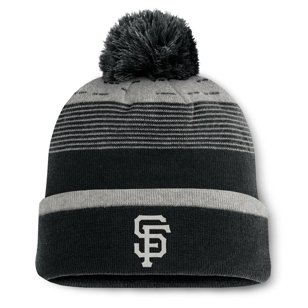 San Francisco Giants Fundamental Gradient Cuffed Knit Hat with Pom Black