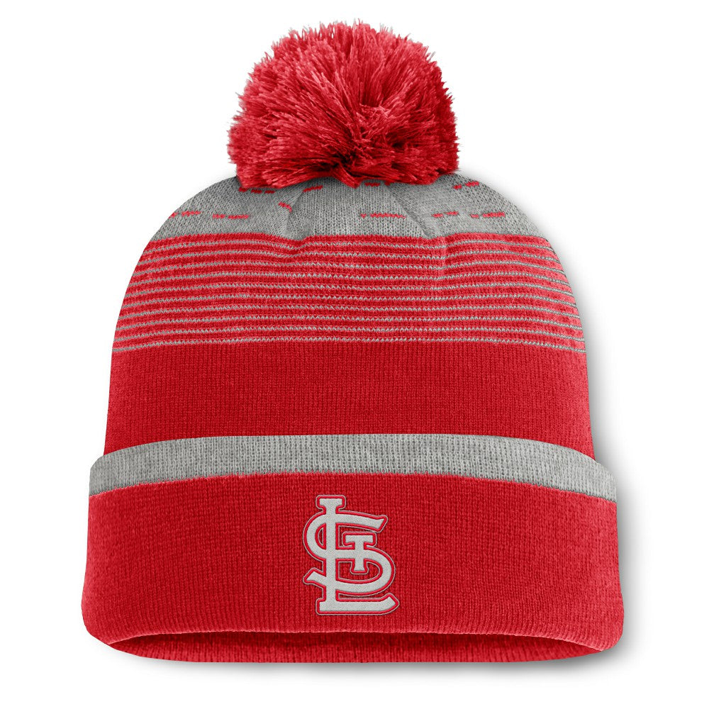 St. Louis Cardinals Fundamental Gradient Cuffed Knit Hat with Pom Red