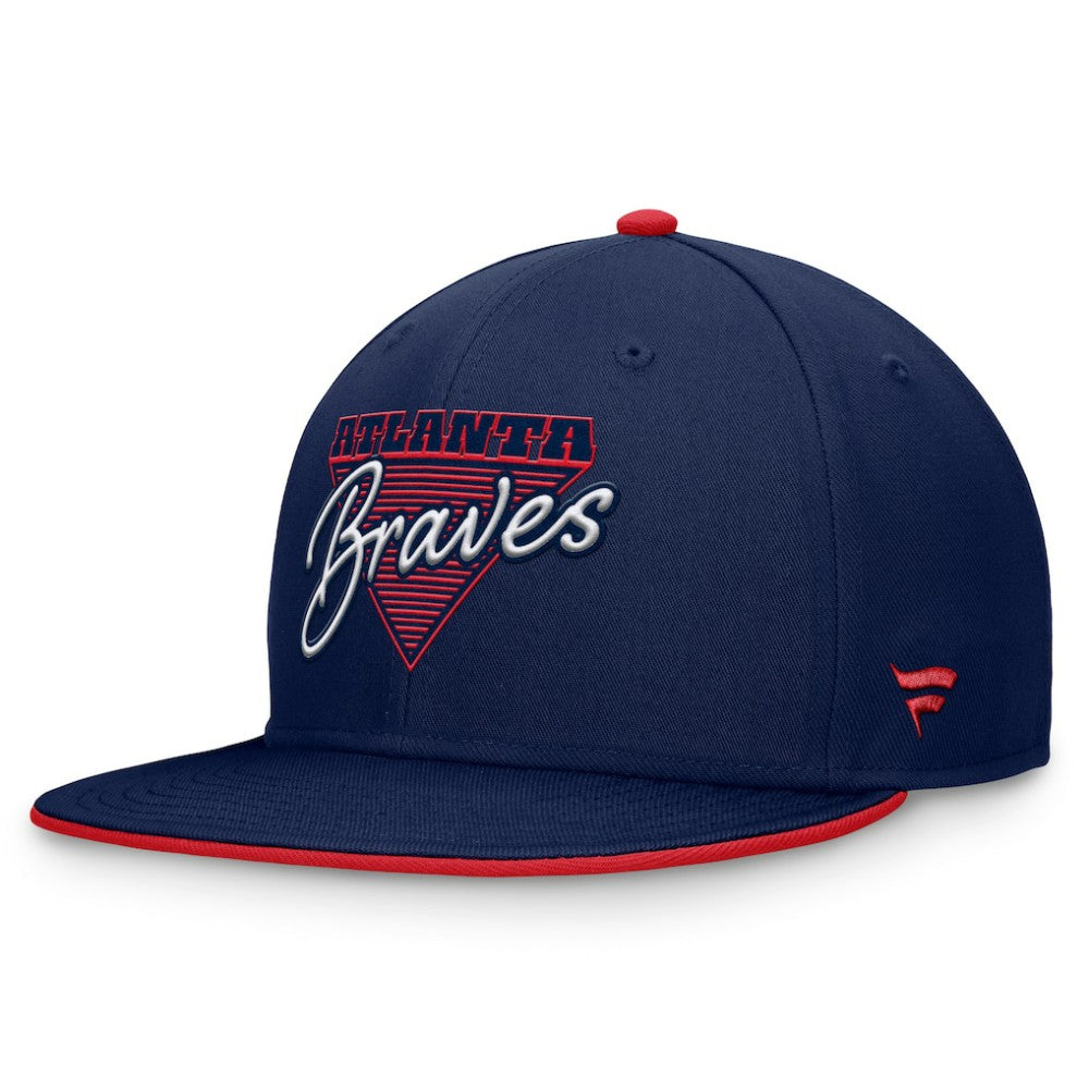 Atlanta Braves Fundamental Tri-Script Fitted Hat Navy