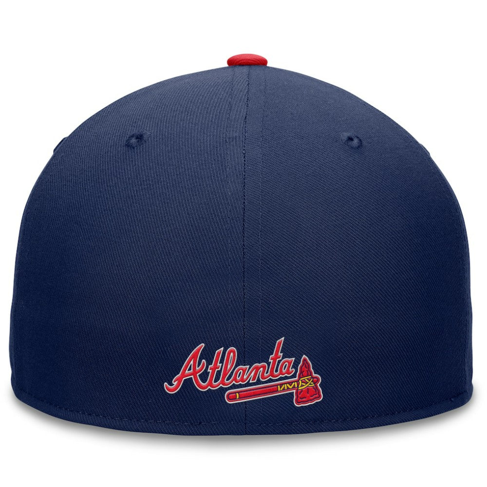 Atlanta Braves Fundamental Tri-Script Fitted Hat Navy